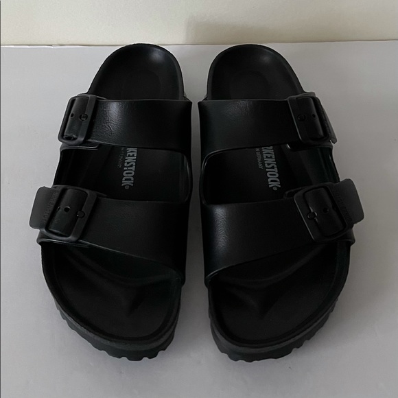 Birkenstock Rubber Arizona Eva Heels Sandals in Metallic Anthracite (Black) - Lyst